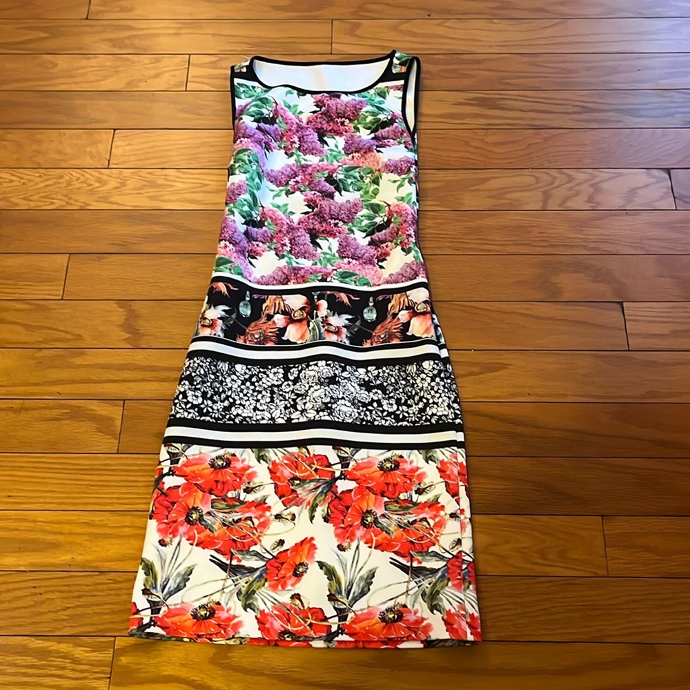 Clover Canyon Dress Womens Small Multicolor Cutout Scuba Fitted